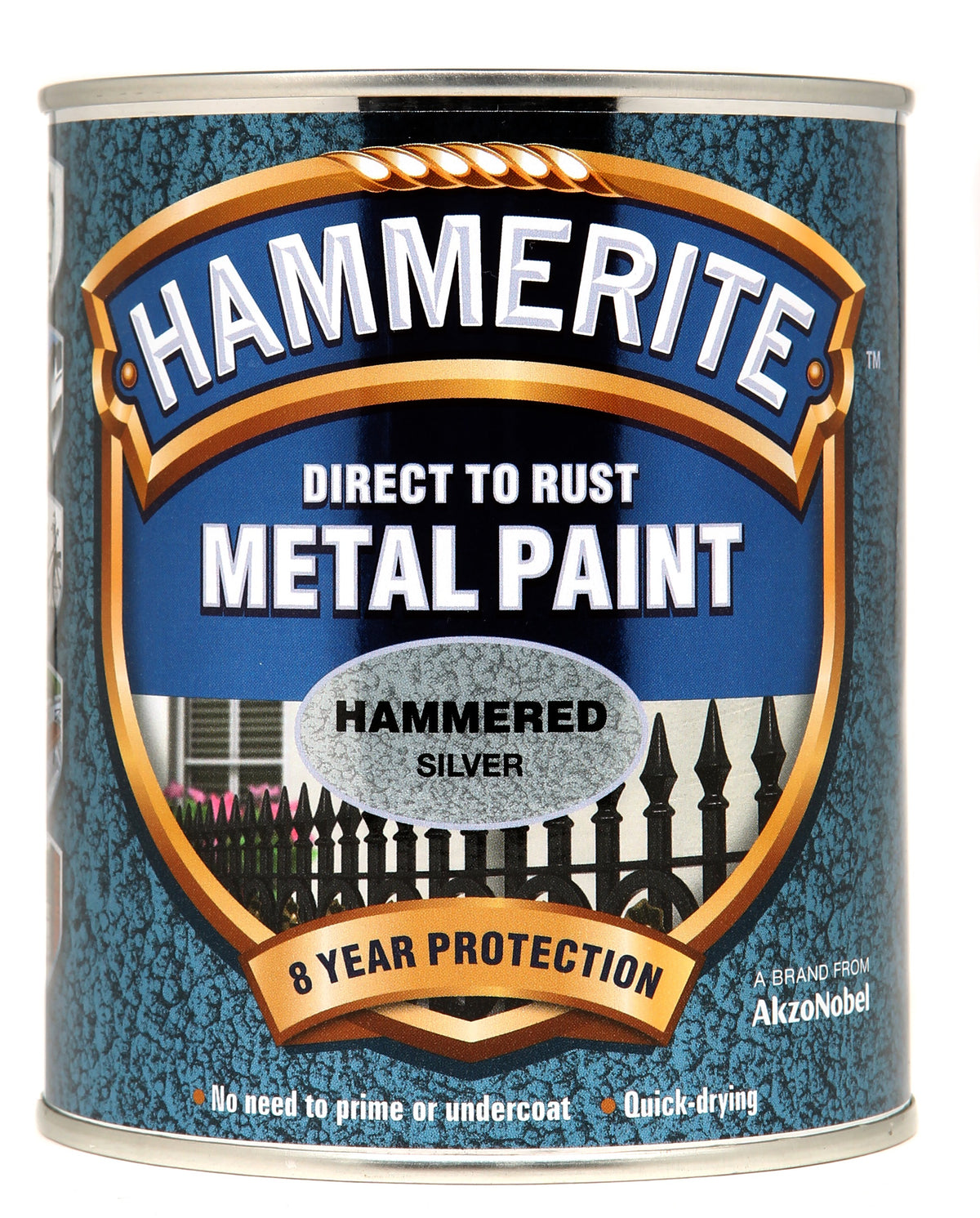 Hammerite Metal Paint Hammered Silver 750ml