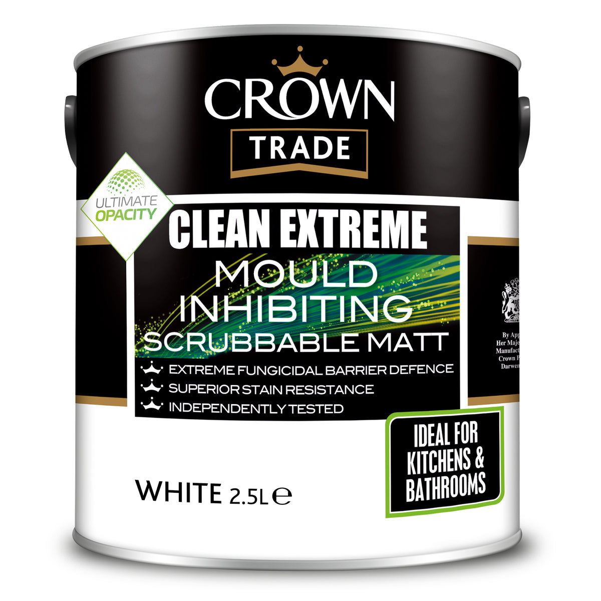 Crown Trade Clean Extreme Mould Inhibiting Scrubbable Matt 2.5L