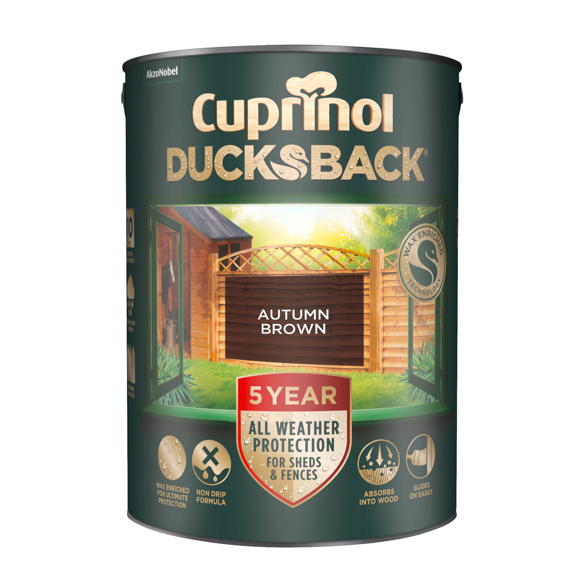 Cuprinol 5 Year Ducksback Autumn Brown 5L