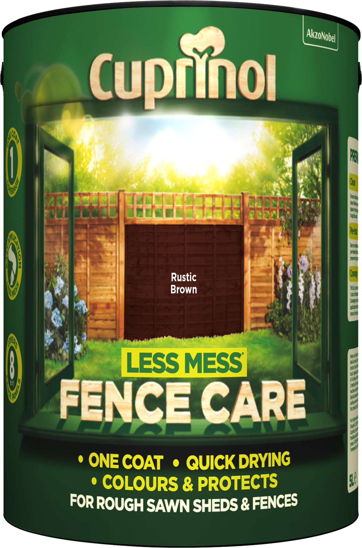 Cuprinol Less Mess Fence Care Rustic Brown 5L