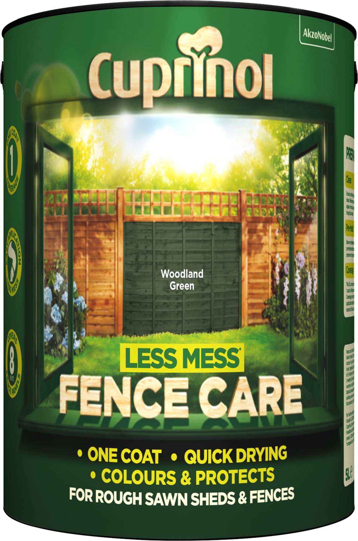 Cuprinol Less Mess Fence Care Woodland Green 5L