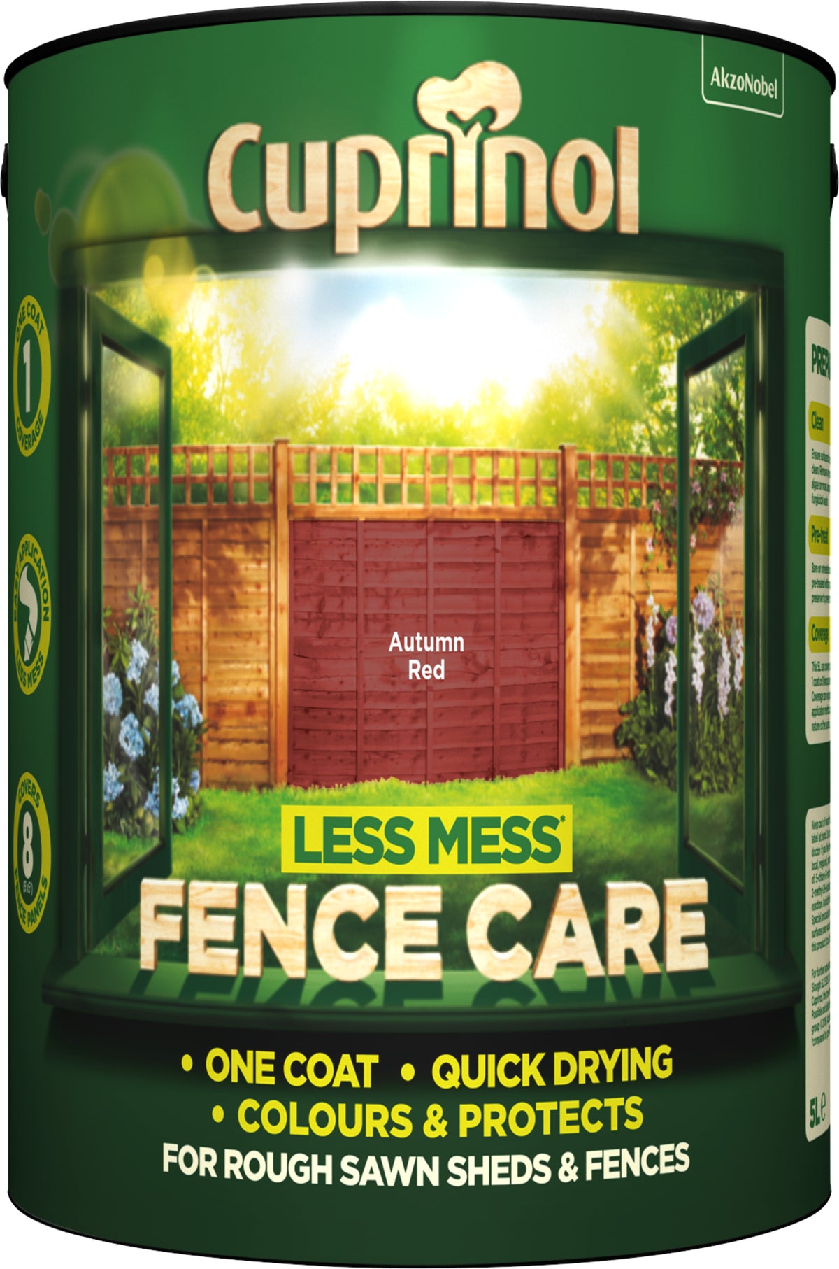 Cuprinol Less Mess Fence Care Autumn Red 5L