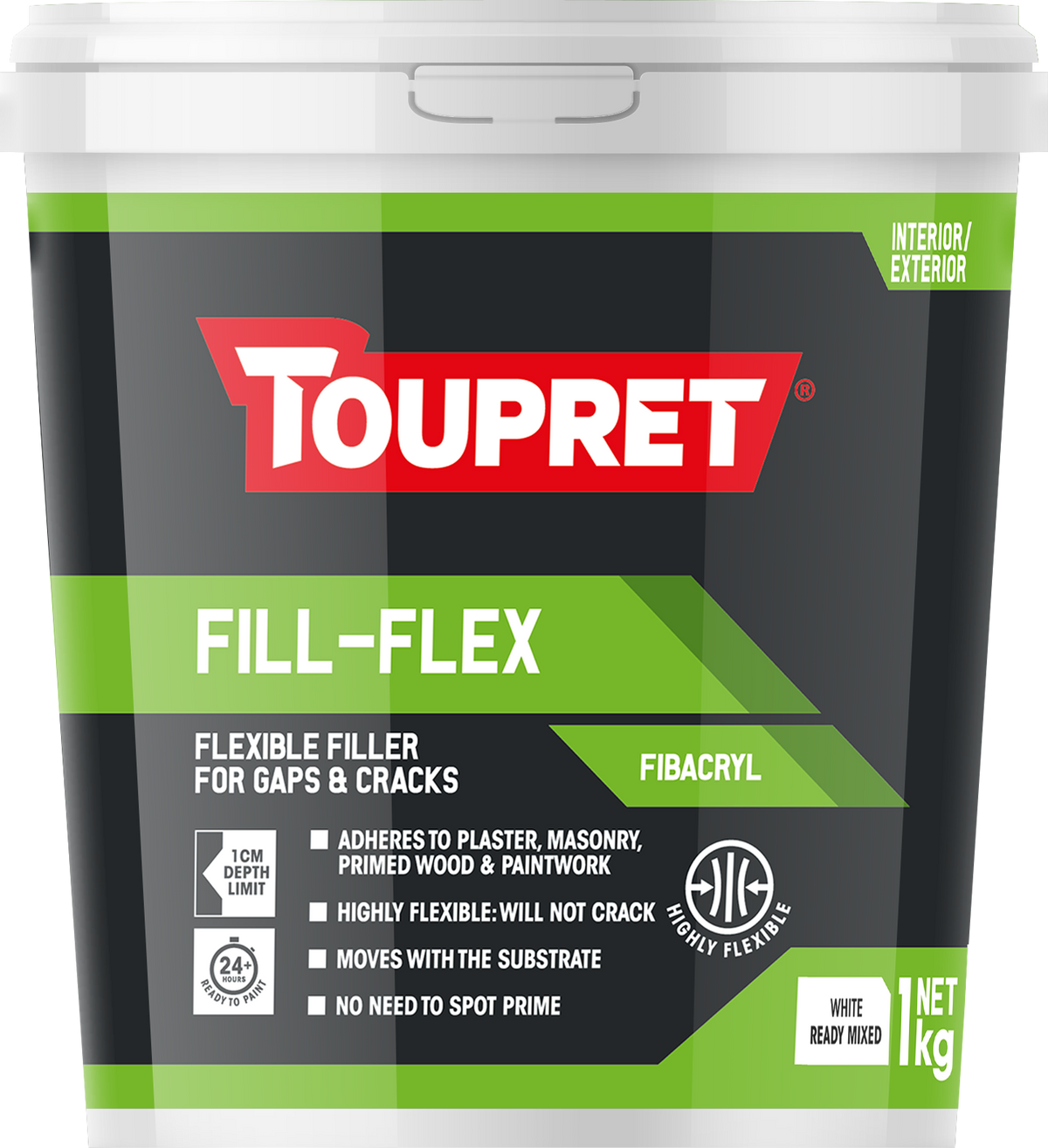 Toupret Fill-Flex (Fibacryl, Ready Mixed, Int/Ext) 1kg