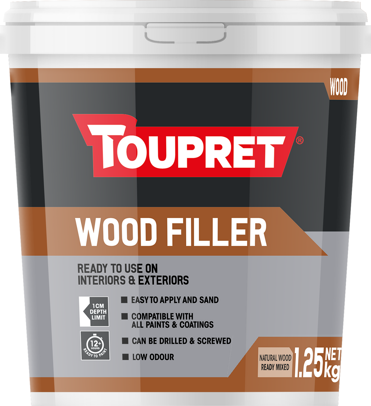 Toupret Wood Filler (Natural Wood, Ready Mixed, Int/Ext) 1.25kg